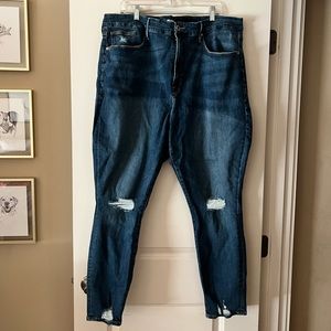GOOD AMERICAN plus size (24) good legs distressed skinny jeans